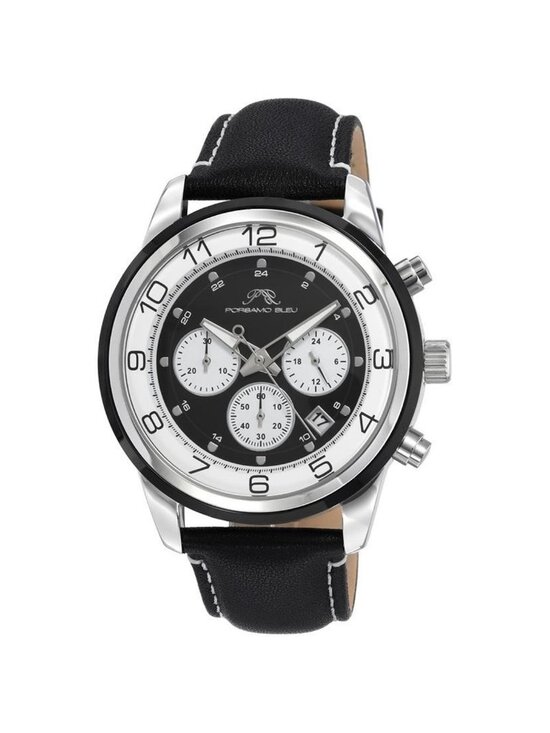 NWT Porsamo Bleu Arthur Chronograph Quartz Black Dial Men\'s Watch